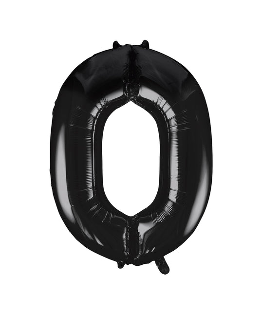 0 Año Figura Globo Negro Vacío 86cm