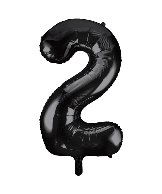 Globo Figura 2 Años Negro Vacío 86cm