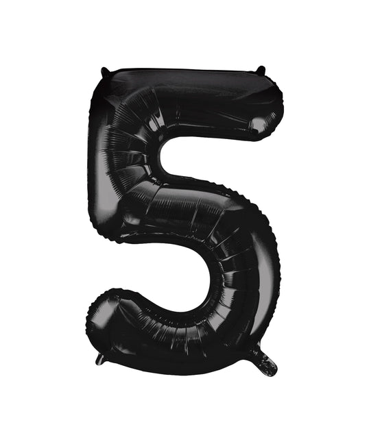 Globo Figura 5 Años Negro Vacío 86cm