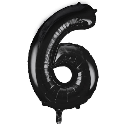 Globo Figura 6 Años Negro Vacío 86cm