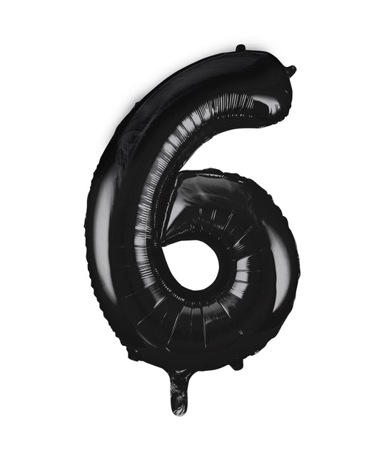 Globo Figura 6 Años Negro Vacío 86cm