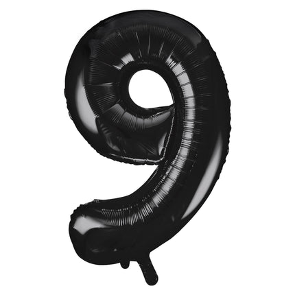 Globo Figura 9 Años Negro Vacío 86cm