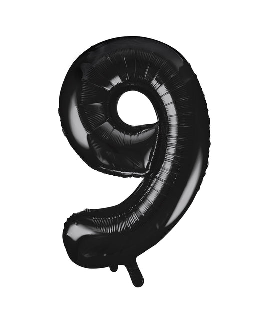 Globo Figura 9 Años Negro Vacío 86cm