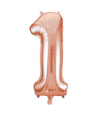 Globo Figura 1 Año Oro Rosa Vacío 86cm