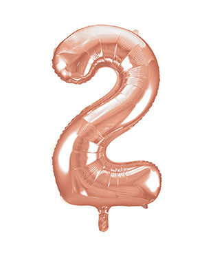 Globo Figura 2 Años Oro Rosa Vacío 86cm