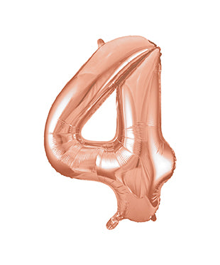 Globo Figura 4 Años Oro Rosa Vacío 86cm