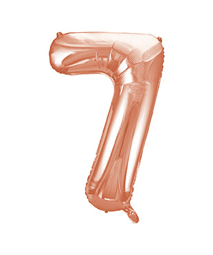 Globo Figura 7 Años Oro Rosa Vacío 86cm