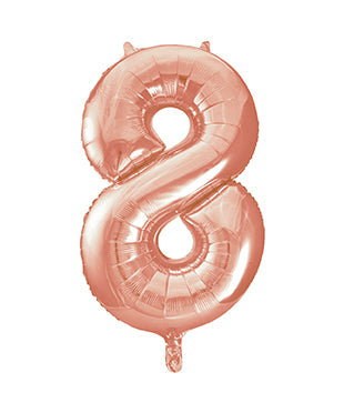Globo Figura 8 Años Oro Rosa Vacío 86cm