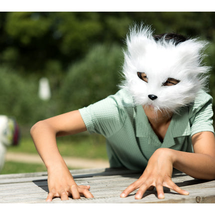 Máscara de felpa Gato blanco