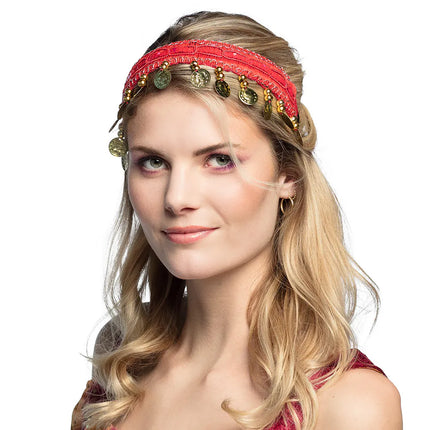 Diadema para danza del vientre, roja