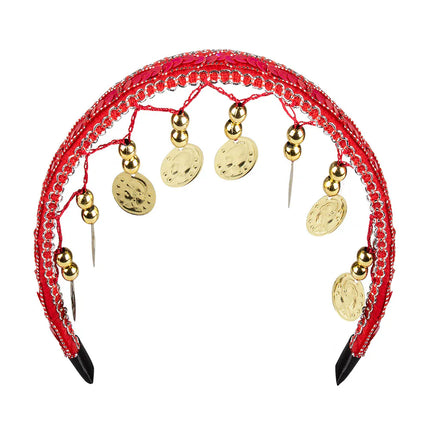 Diadema para danza del vientre, roja