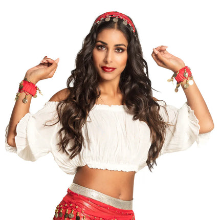 Diadema para danza del vientre, roja