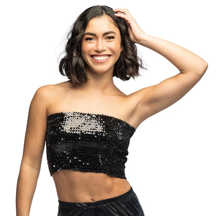 Top Sparkle negro (M/L elástico)