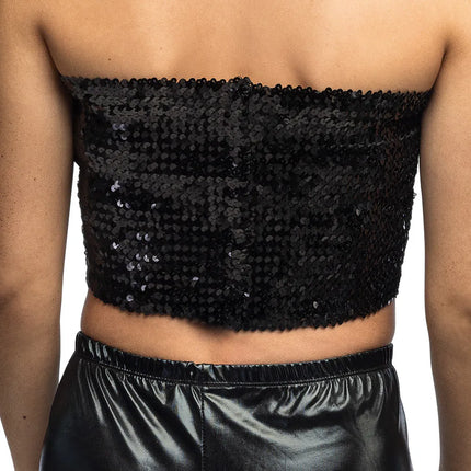 Top Sparkle negro (M/L elástico)