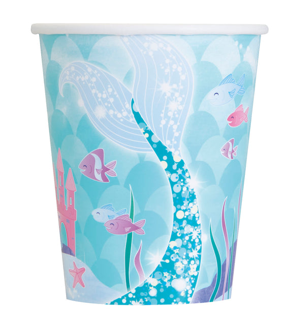 Vasos Sirena Papel 266ml 8pcs