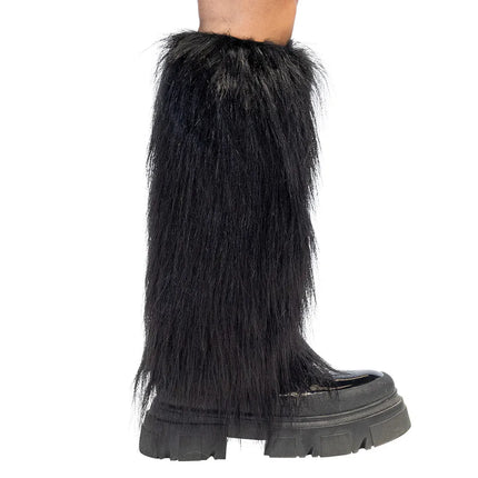 Zwart Beenwarmers Pluche