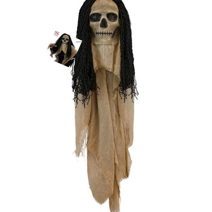 MÁSCARA DE CALAVERA CON CAPA Y PELO