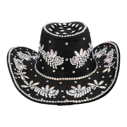Sombrero de vaquero Crystal negro