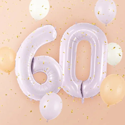 6 Jaar Cijfer Ballon Paars Leeg 72cm van Partydeco koop je bij Partywinkel