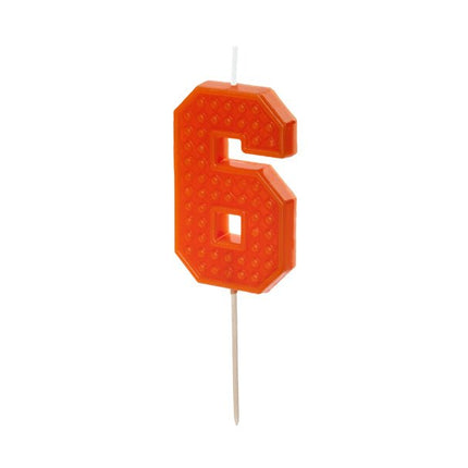 6 Jaar Kaars Rood 6cm - Partywinkel - 5904555031340