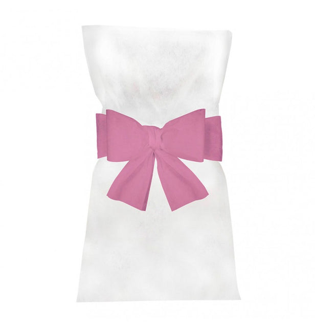 Lazo silla rosa 19cm 6uds
