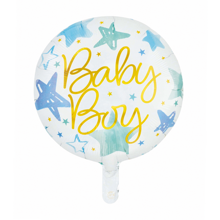 Globo de helio azul y dorado para niño, 46 cm