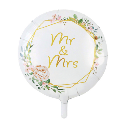 Globo de helio «Mr and Mrs» con forma de flor, 46 cm