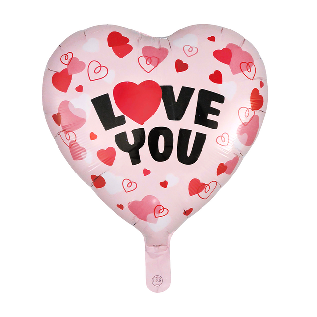 Globo de helio con el mensaje «Love You» en forma de corazón, 46 cm