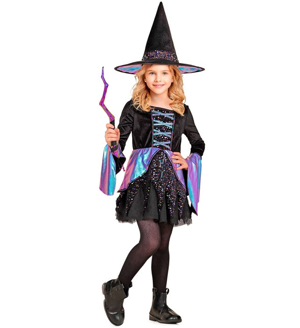 Disfraz de Bruja Infantil Negro Multicolor