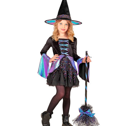 Disfraz de Bruja Infantil Negro Multicolor