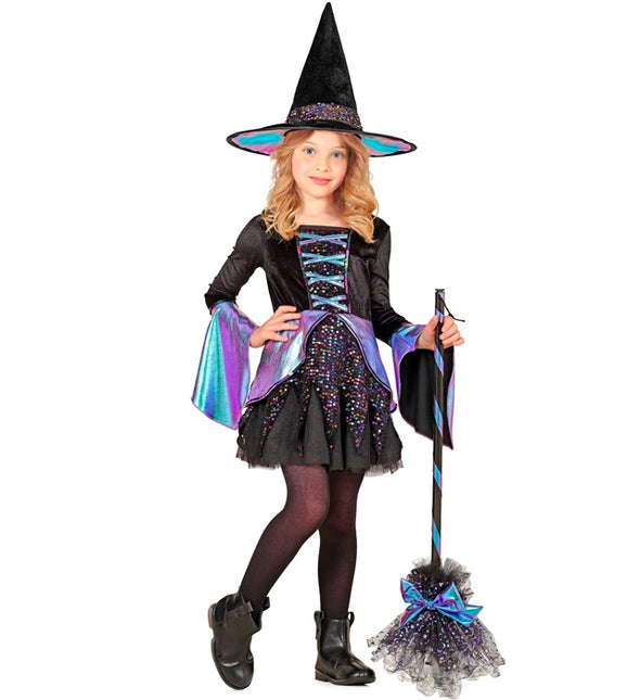 Disfraz de Bruja Infantil Negro Multicolor