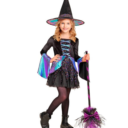 Disfraz de Bruja Infantil Negro Multicolor
