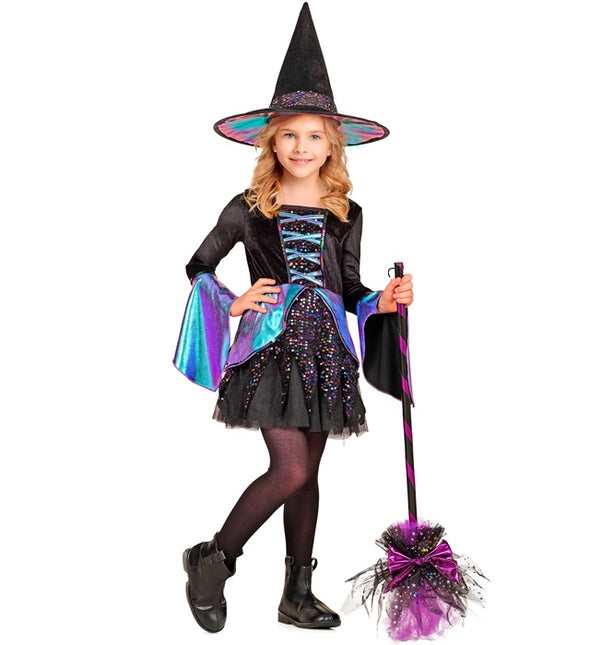 Disfraz de Bruja Infantil Negro Multicolor