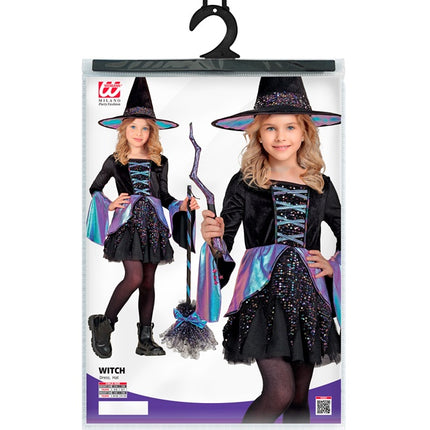 Disfraz de Bruja Infantil Negro Multicolor