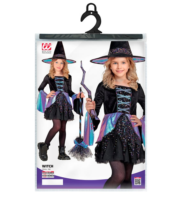 Disfraz de Bruja Infantil Negro Multicolor