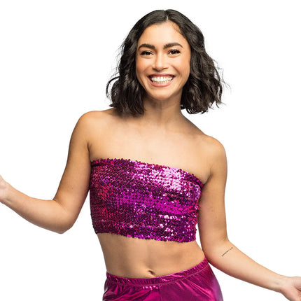 Top Sparkle rosa (M/L elástico)