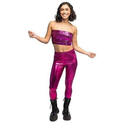 Top Sparkle rosa (M/L elástico)