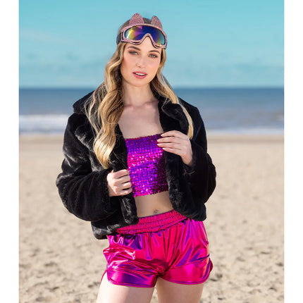 Top Sparkle rosa (M/L elástico)