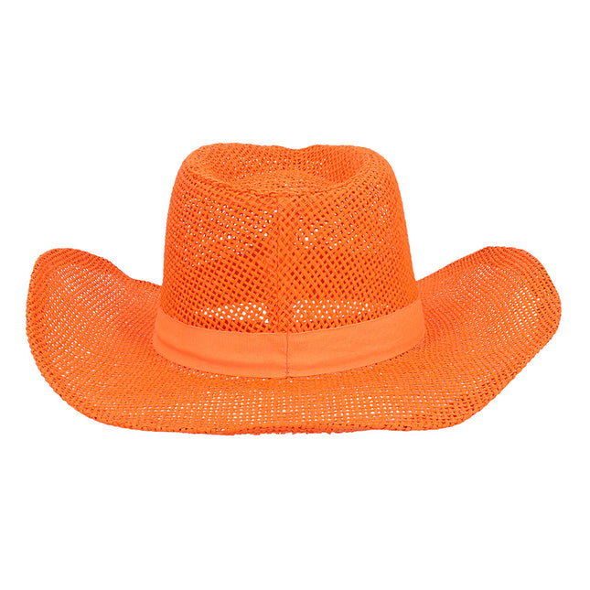 Sombrero vaquero de paja naranja
