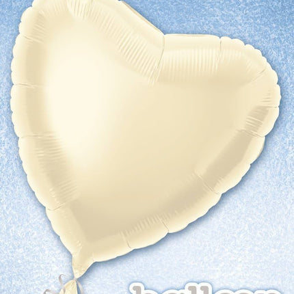 Globo de Helio Corazón Marfil Vacío 45cm