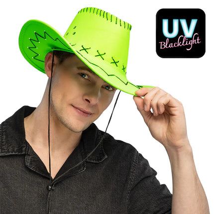 Sombrero de vaquero Savanne, verde neón UV