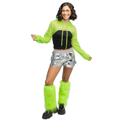 Neon Beenwarmers Groen Pluche