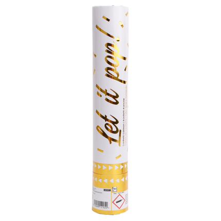 Cañón de confeti dorado 28 cm