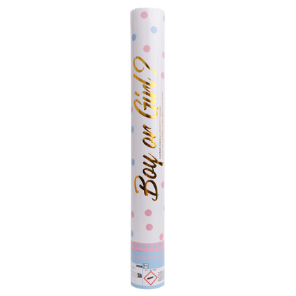 Cañón de confeti azul claro 40 cm