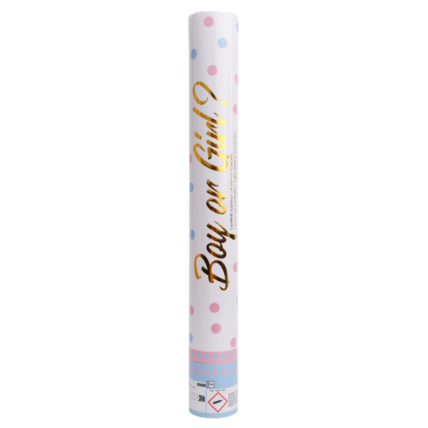 Cañón de confeti para revelar el sexo Rosa 40cm