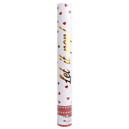 Cañón Confeti Corazones Rojo 40cm