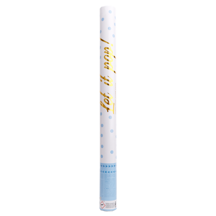 Cañón de confeti azul claro 60 cm