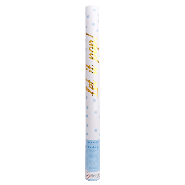Cañón de confeti azul claro 60 cm