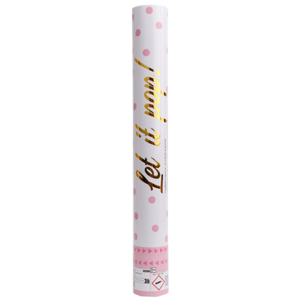 Cañón de confeti rosa claro 40cm