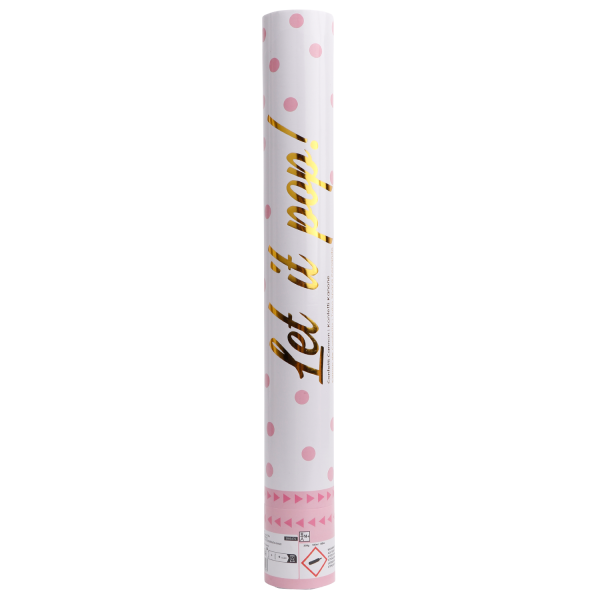 Cañón de confeti rosa claro 40cm